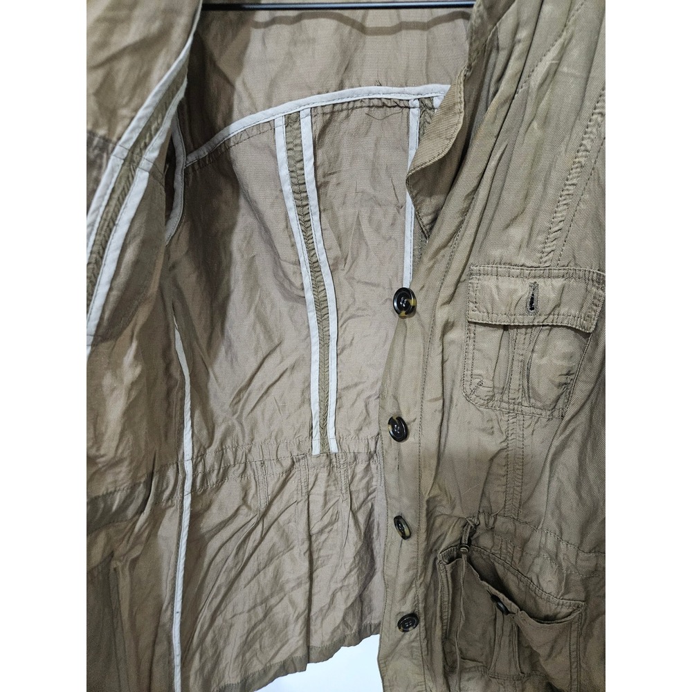 Zara Basic Womens Utility Field Jacket Olive Gree… - image 3